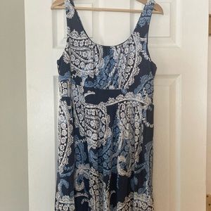 Merona blue dress women paisley print